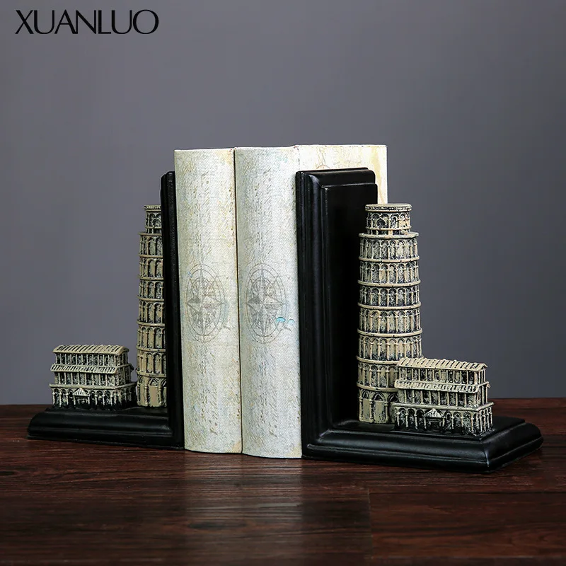 Nordic-inspired luxury resin leaning tower bookend Home office, study, bedroom Creative decorative bookend ornament