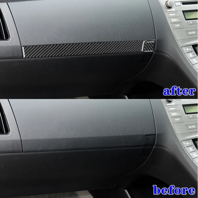 لصندوق تخزين الركاب من ألياف الكربون ملصق مزخرف لتعديلات داخلية لسيارة Toyota 12-15 Prius