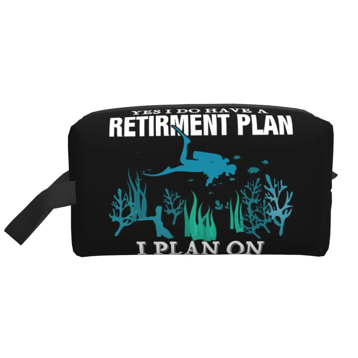 مخصص أنا خطط على الغوص حقيبة مستحضرات التجميل النساء Kawaii سعة كبيرة غواص إقتباس حقيبة مستحضرات تجميل تخزين مستحضرات التجميل حقائب الزينة