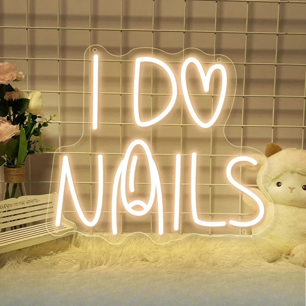 I Do Nails Neon Led Sign Nails Room Neon Lights Wall Hanging USB Nails Decoration Light Up Sign Business Signage Neon LED Light