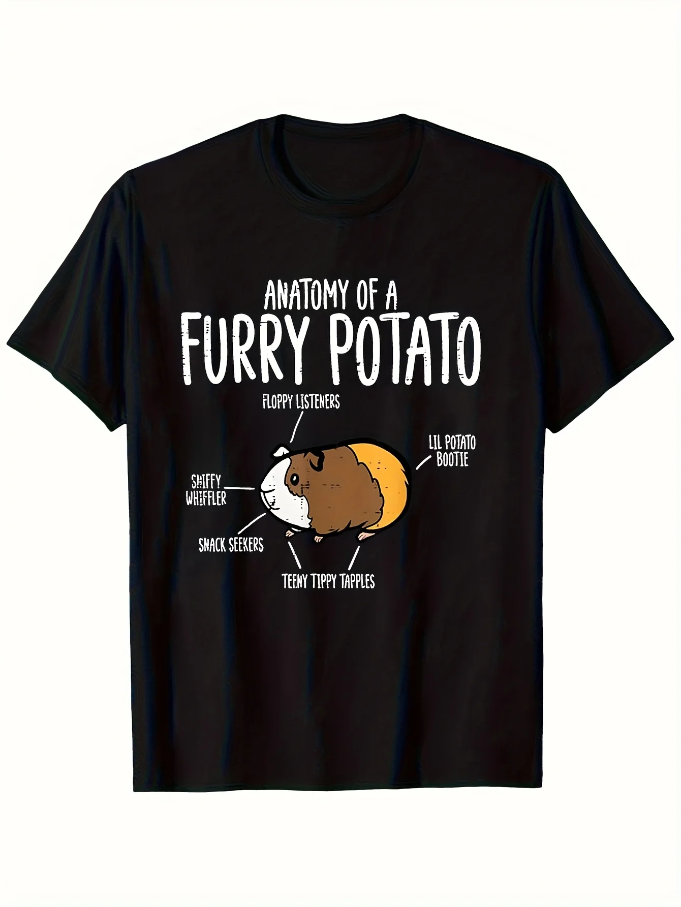 Funny Guinea Pig Anatomy Graphic T-Shirt for Men - Humorous 