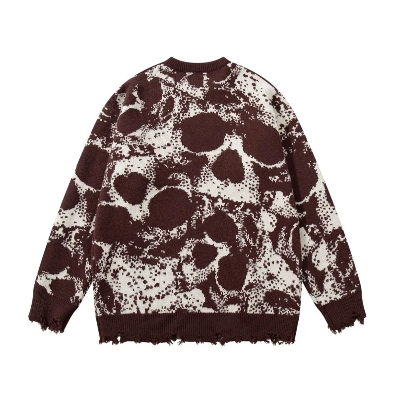 WVGA Otoño Invierno nuevo hombre marea High Street Hip-Hop moda Jacquard tejido suéter nicho Chic Casual manga larga Top Ins W12247