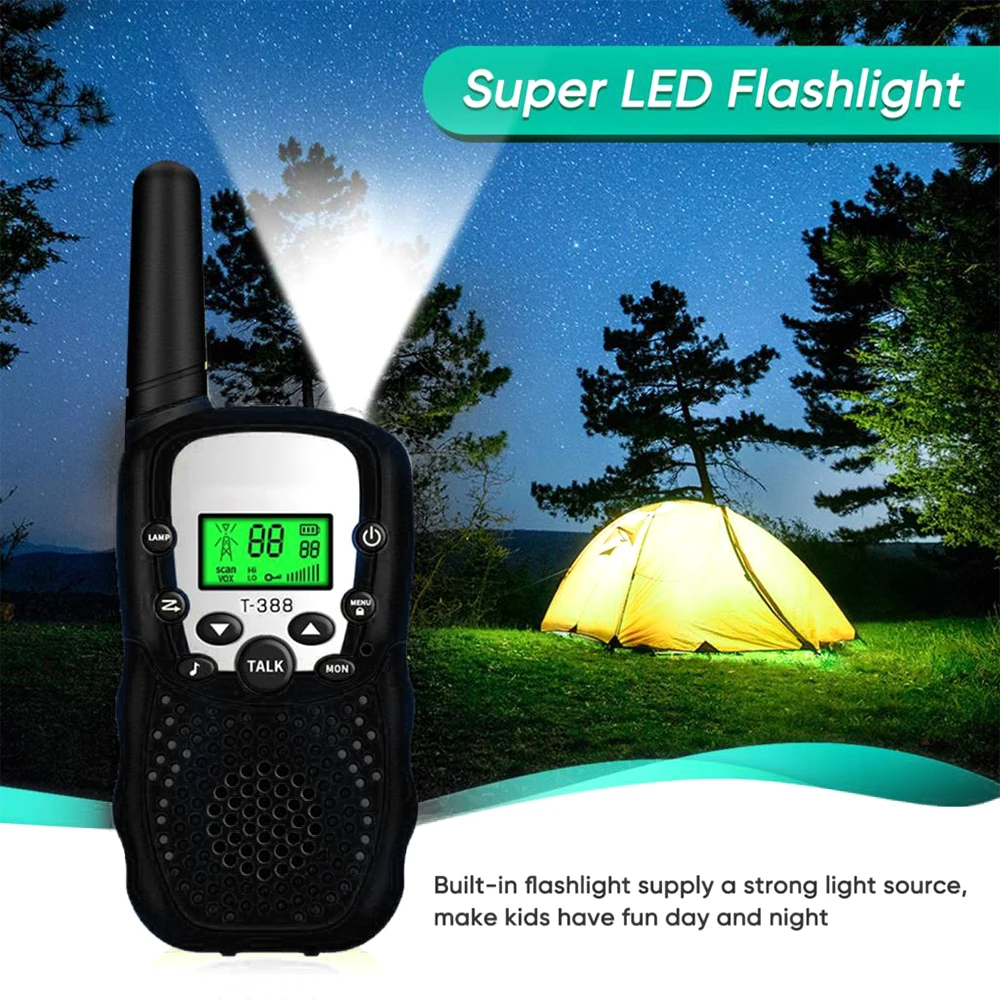 2PCS Mini Kids Walkie Talkie Celular Handheld Transceiver Highlight Phone Radio Interphone with LED Lamp for Children Gifts