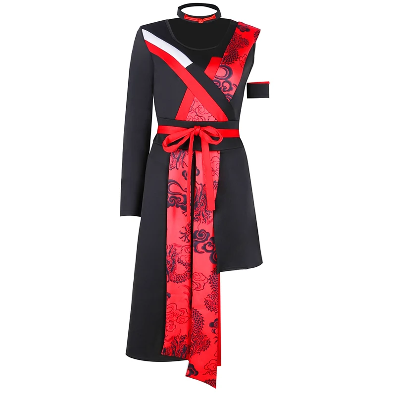 Chinese Style Jazz Dance Performance Costumes For Women Red Black Outfits Girls Group Hip Hop Dance Stage Rave Clothes DQS15234