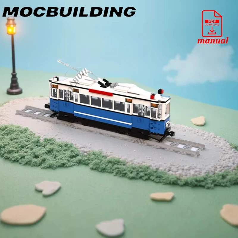 Tram Train Model City Transport Vehicle Display Streetcar MOC Building Blocks Brick Toys City Street View Construction Gift