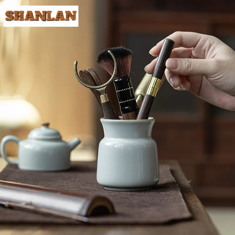

Azure Ru Kiln Черный сандал Чай Six Gentlemen Винтажный чайный набор инструментов Бытовая чайная посуда Посуда Китайский чайный сервиз Поставки для рукоделия