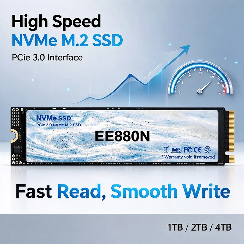 EE880N M.2 2280 NVMe PCIe 3.0x4 SSD TLC 3D Internal Solid State Drive 500GB‑4TB For Gaming Desktop Laptop PC Storage