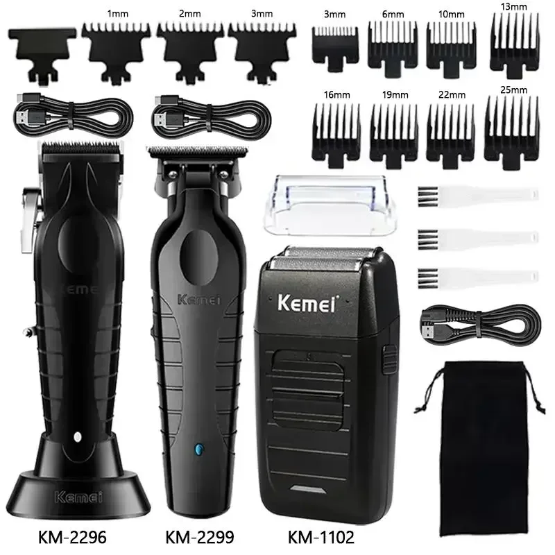 Kemei Haarschneidemaschine Kit KM-2296 KM-2299 KM-1102 Elektrische Haarschneidemaschine für Herren Professionelle Haarschneidemaschine für Männer