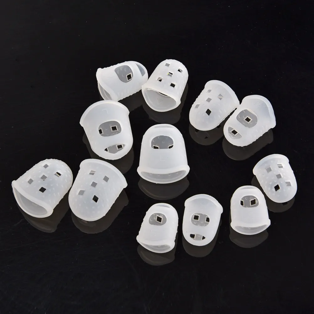 9Pcs Silicone Fingertip Protectors for Guitar Ukulele Banjo Mandolin Reusable Washable Stretchable Comfortable Snug Fit Pain
