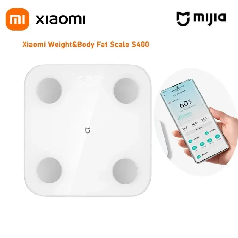 Xiaomi Body Fat Scale S400 Bluetooth 5.0 Weight Scale Smart Home Body Composition 150KG BMR Test Heart Rate Hidden LED Display