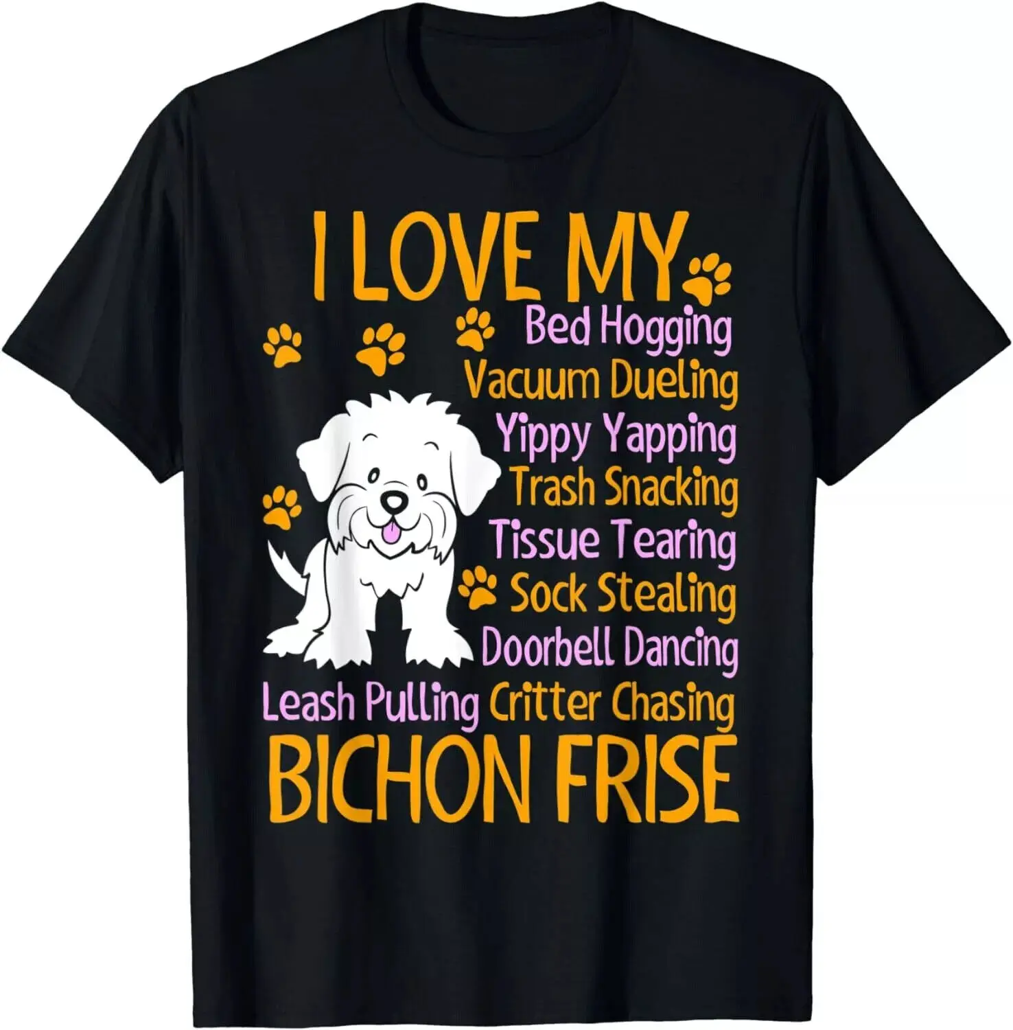 

Футболка унисекс с надписью «I Love My Bhon Frise Dog»