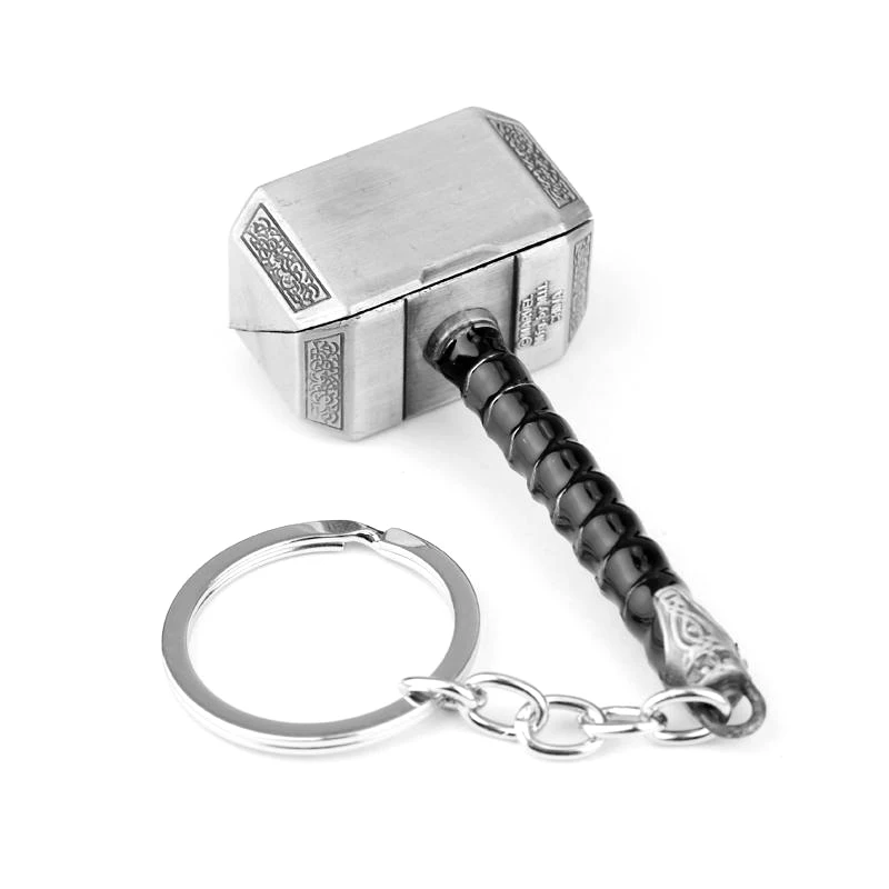 Trendiger Avengers Thor Mjolnir Schlüsselanhänger - Superhelden-Thor-Schlüsselhalter Rucksack-Accessoire für Filmfans Persönliches Geschenk – Detail 1