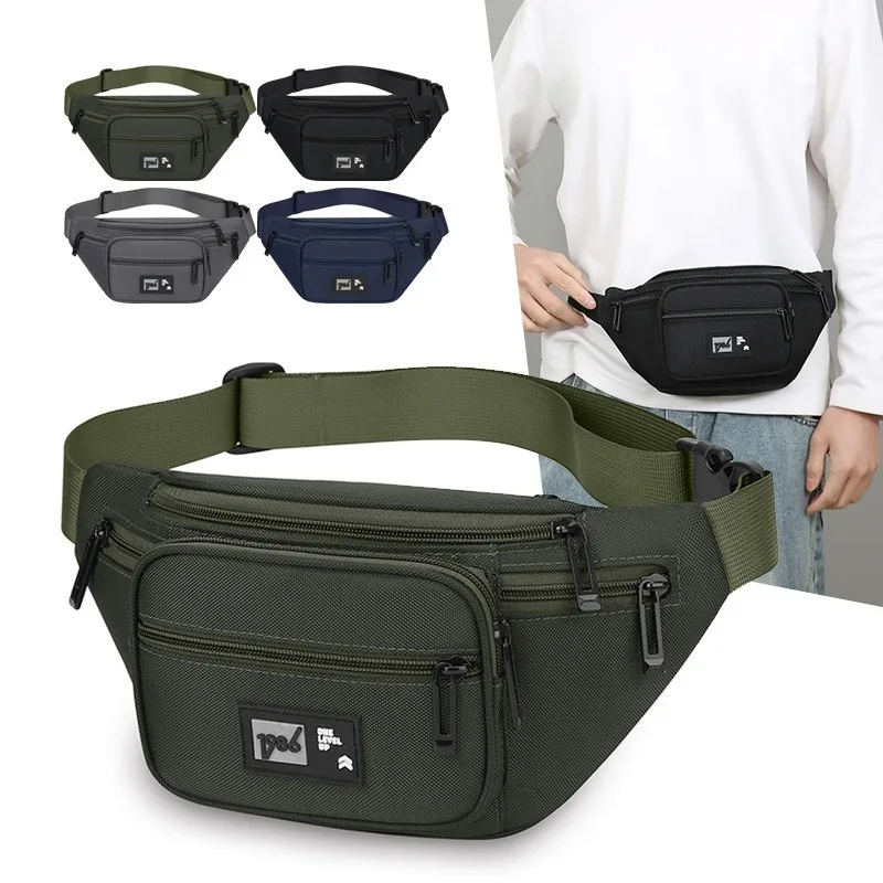 

Модная мужская поясная сумка большой вместимости, повседневная противоугонная нагрудная сумка из ткани Оксфорд, водонепроницаемая спортивная сумка для путешествий на открытом воздухе, сумка для мобильного телефона