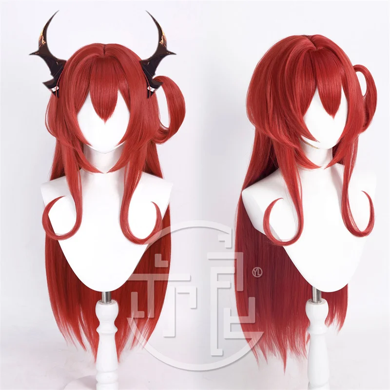 

Game Arknights Surtr Cosplay Wig Women Surtr Hair Arknights Cosplay Wig Horns Headwear Halloween Props