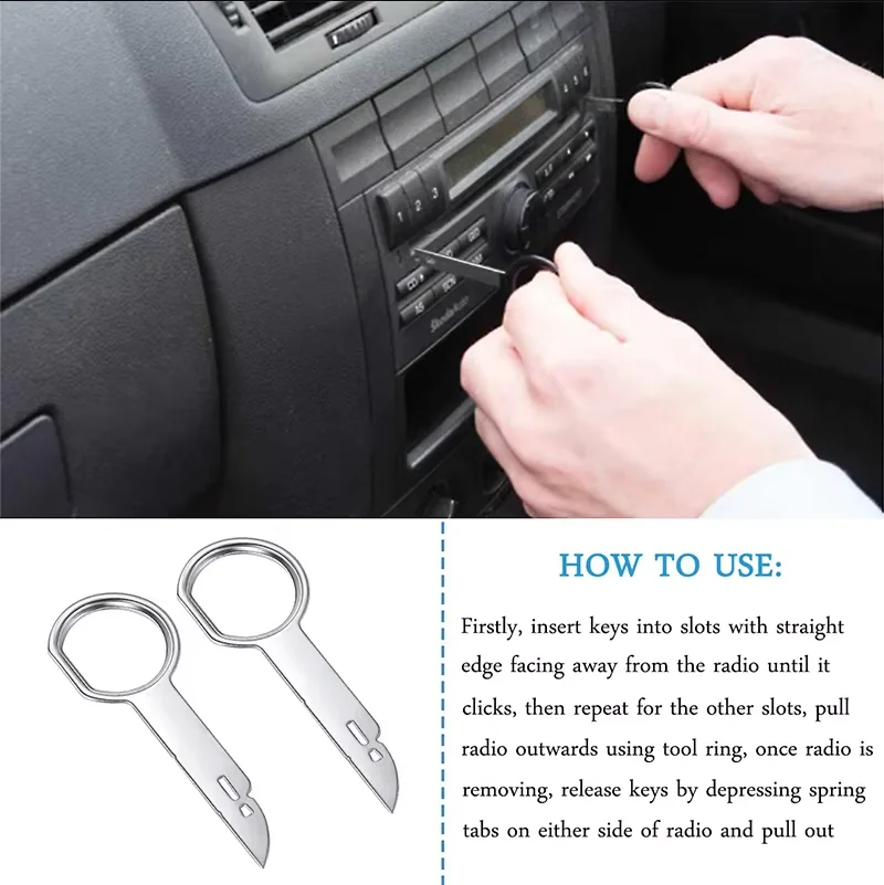 2/4Pcs Car Audio Removal Key CD DVD Car Radio Install Disassembly Tool Car Stereo Install Removal Tool for Skoda for Audi