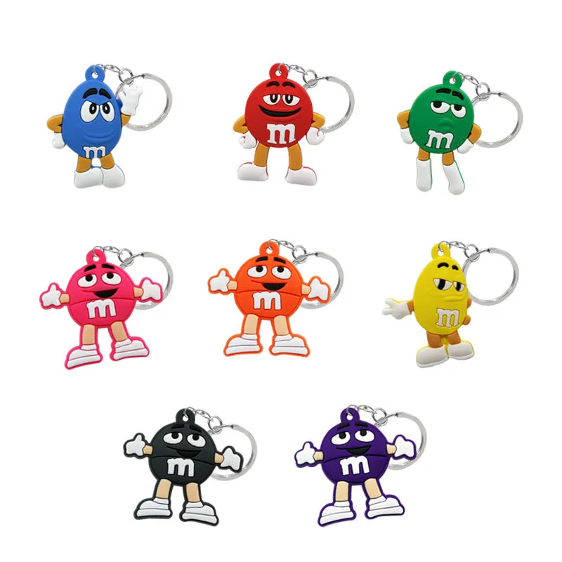 2025 جديد وصول المفاتيح الملونة الفول الكرتون الشكل حلقة رئيسية مضحك نمط مفتاح حامل حلية طفل الأطفال هدية عيد ميلاد #3