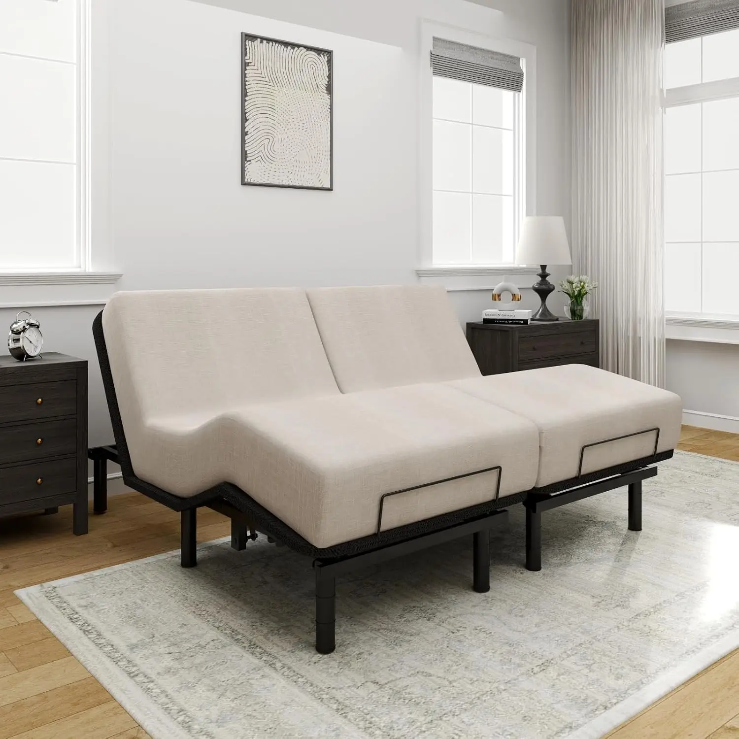 Split King Adjustable Bed Frame, Quiet Motor, Easy Assembly, Customized