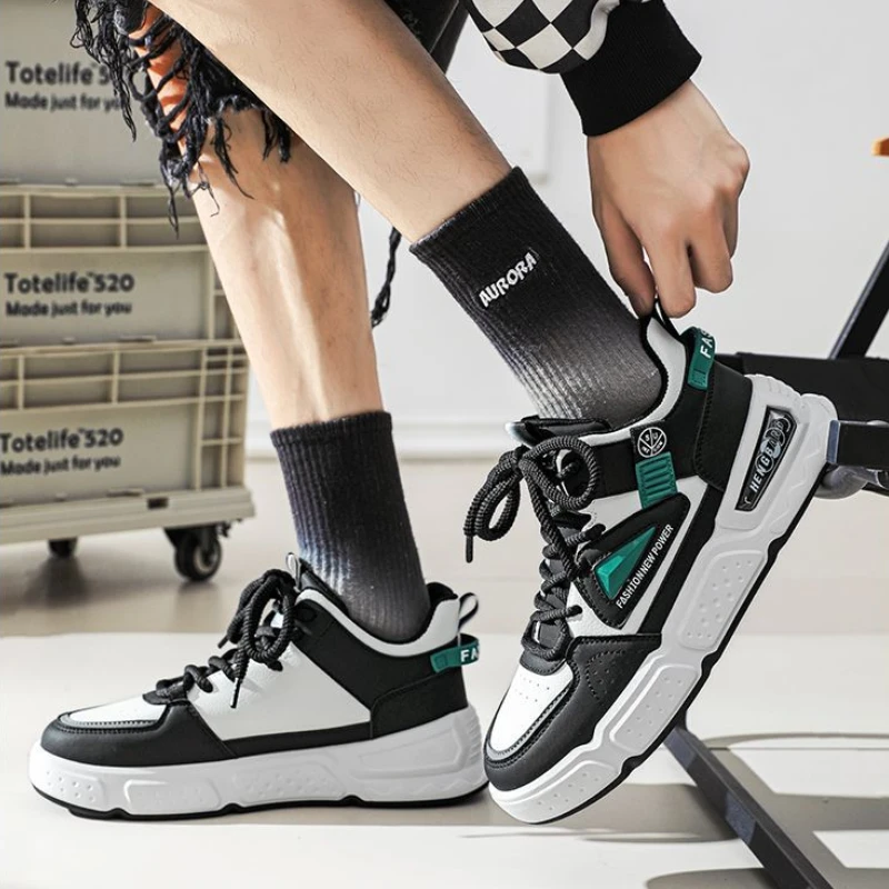 Summer New Men's Sneakers Fashion High Top Casual Shoe Trend Street Skate Shoes for Men Lace Up Platform Shoes Zapatillas Hombre