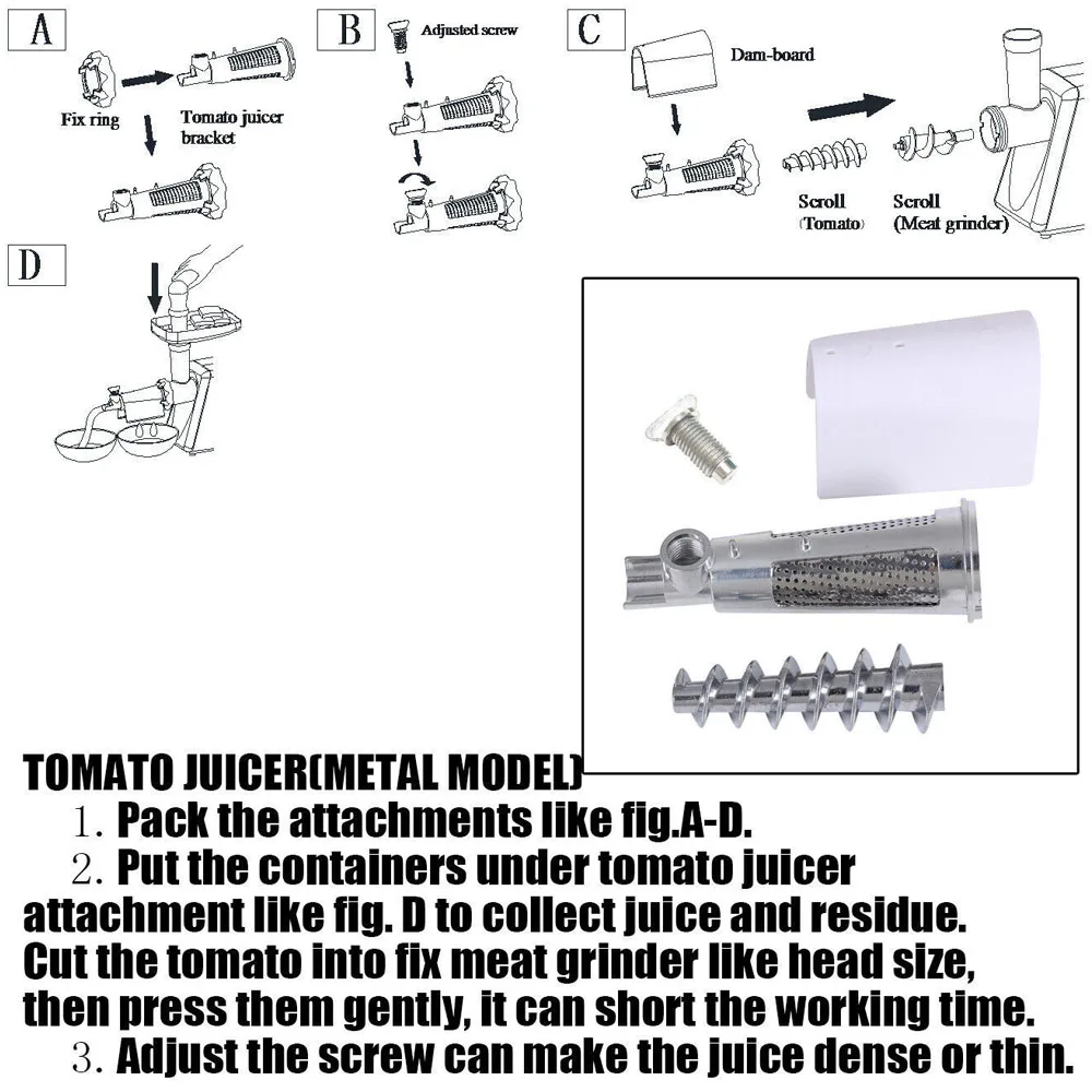 Fruit Vegetable Strainer Tomato Juicer Puree Grinder Sauce Maker Extractor Attachment Reamer For Kitchenaid Stand Mixers