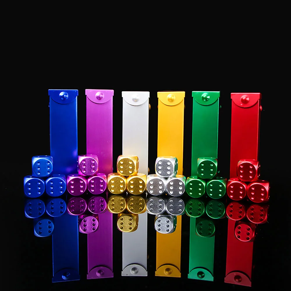 5 Stück bunte Aluminium legierung Metall würfel Partys piel 16mm quadratische Ecke hochwertige Boutique-Spiel würfel