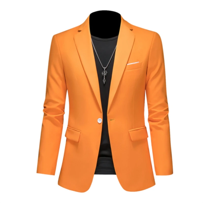 15-color boutique fashion suit 6XL men\'s slim groom wedding suit jacket business office suit casual solid color suit jacket