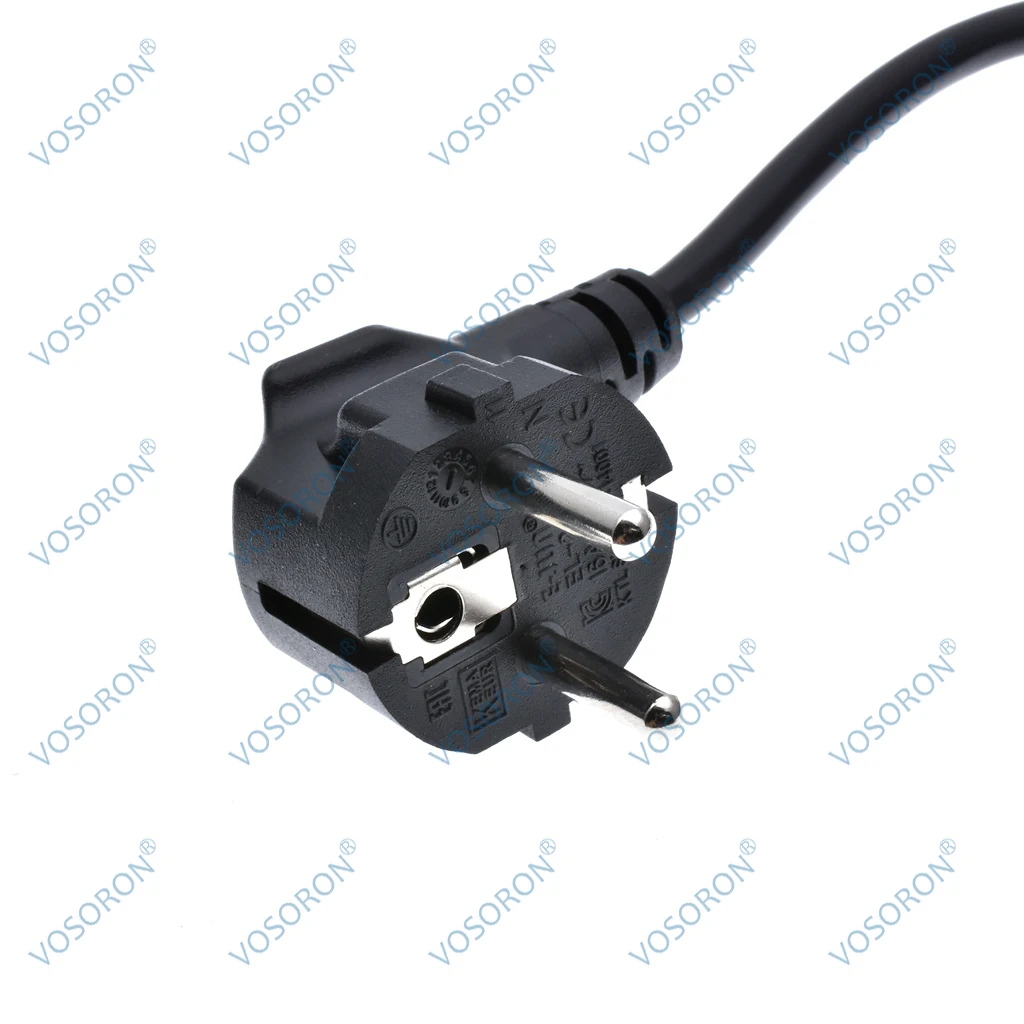 CEE7/7 European Schuko to IEC C13 Power Cords, H05VV-F 0.75mm Cable, EU Schuko to C13 90 Degree Angle Power cord