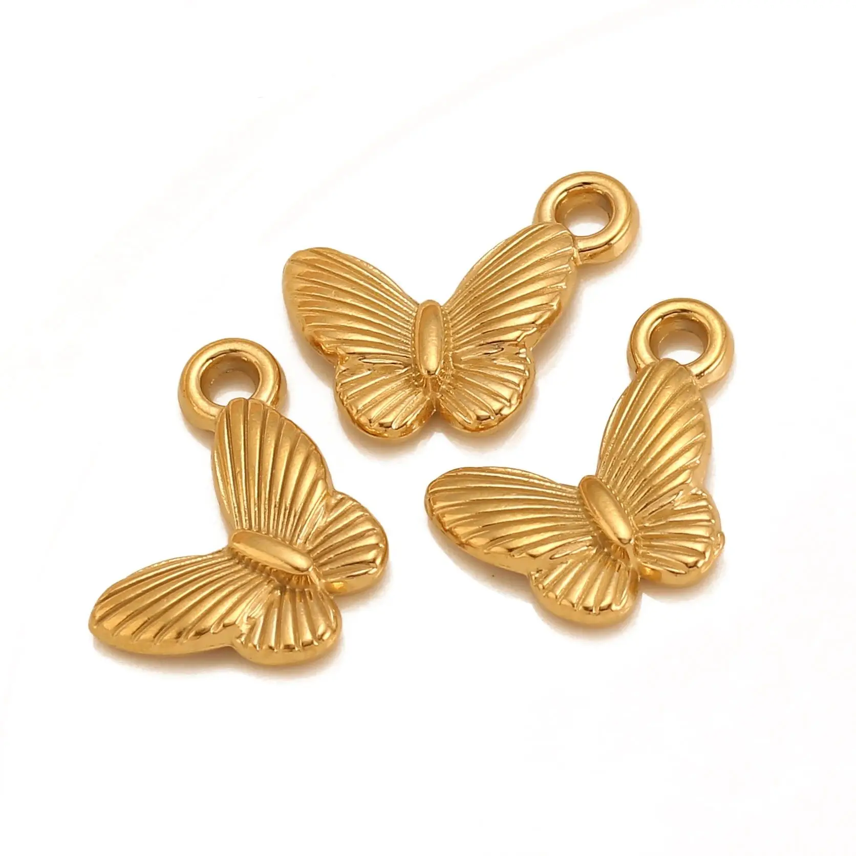 

3pcs/Lot Women Fashion Butterfly Charms Stainless Steel Gold Color For Making Earrings Bracelet Necklace DIY Jewelry Accessories