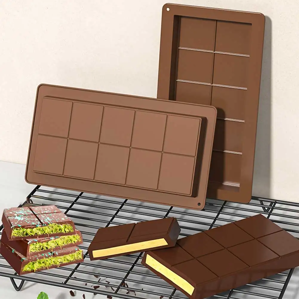 

DuBai Chocolate Molds Deep Big Chocolate Candy Bar Mold Non-Stick Silicone Halloween Chocolate Molds BPA Free Wax Melt Mould
