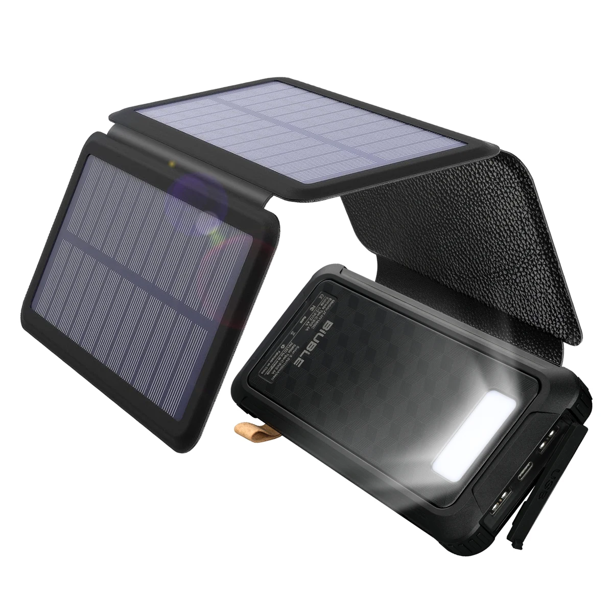 20000mAh Solar Power Bank Camping Portable Folding Waterproof Solar Panels USB Output Device Sun Power For iPhone Huawei