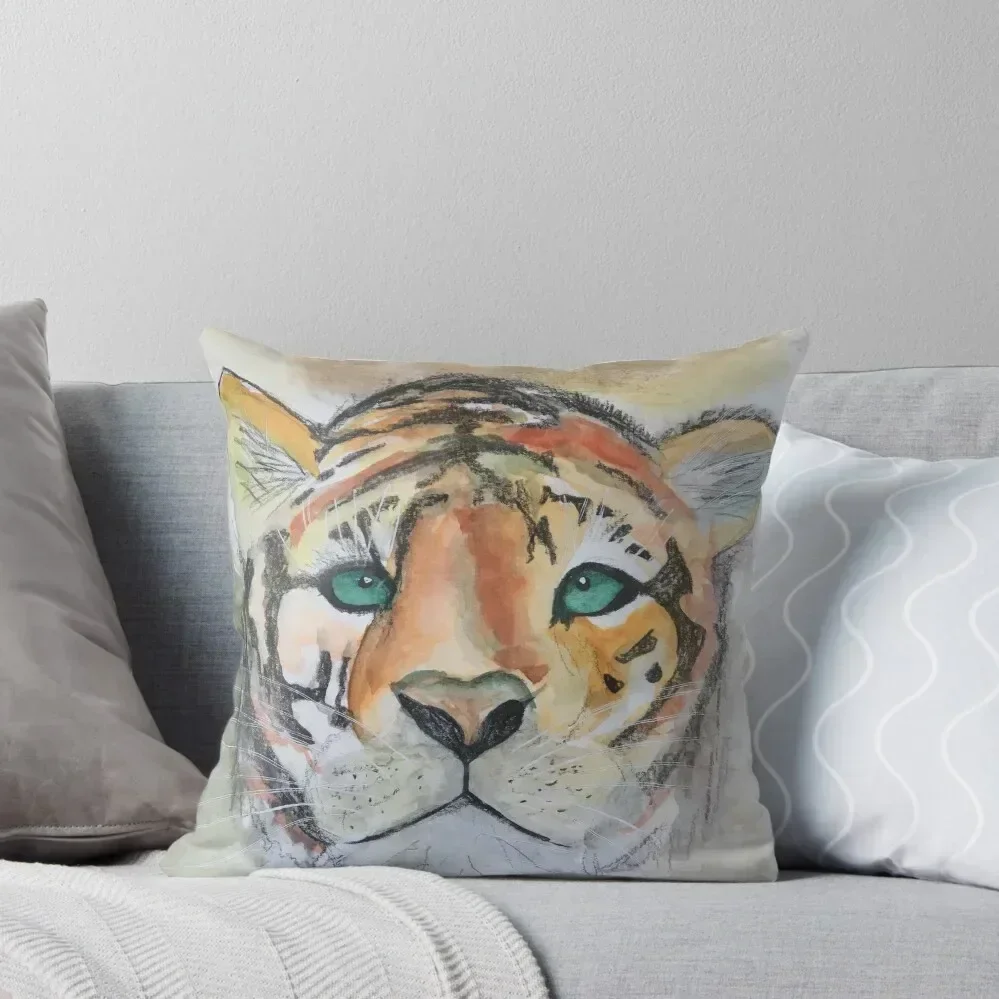 Green-eyed Tigress Throw Pillow sleeping pillows Pillowcases Bed Cushions Christmas Throw Pillows Covers pillow