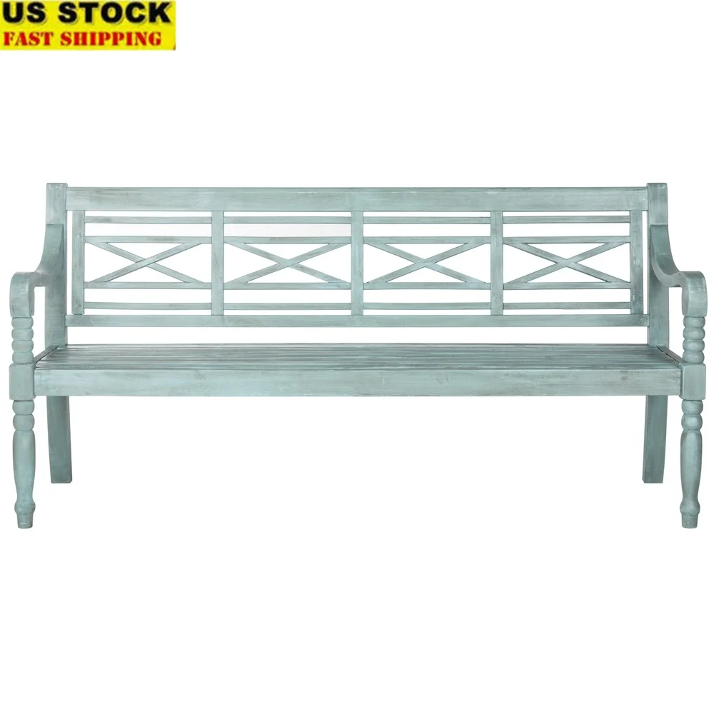 

Contemporary Acacia Wood Garden Bench with Lattice Pattern Durable Outdoor Seating Easy Assembly Chic Home Patio Furniture