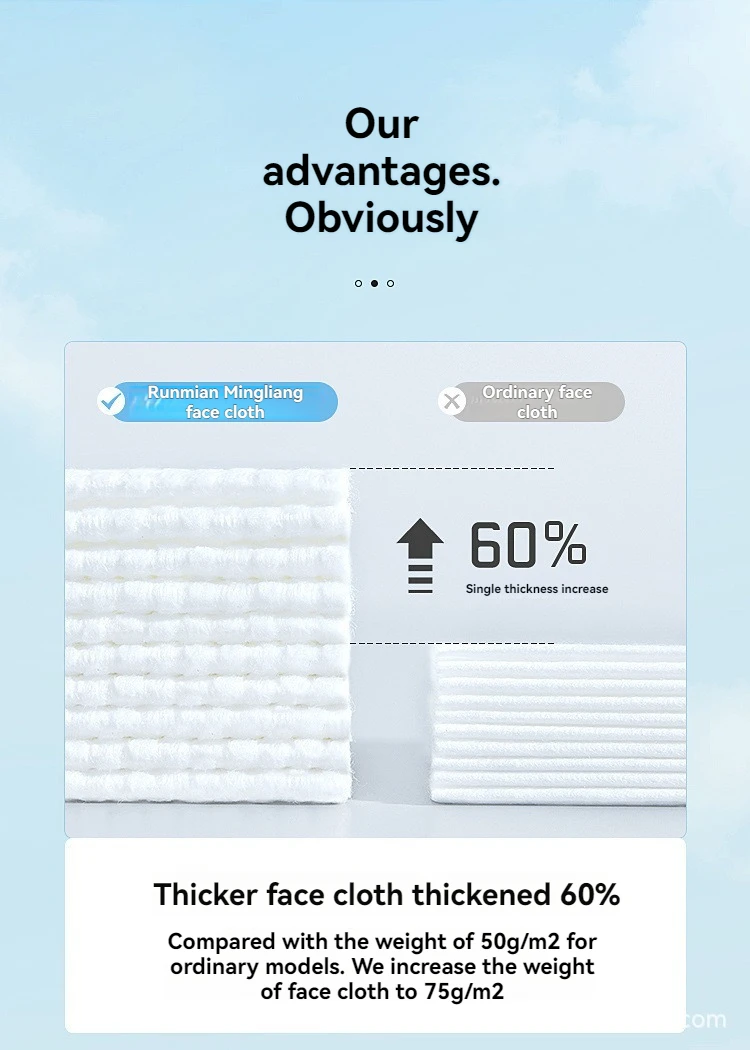 Asciugamani per il viso usa e getta addensati: salviette struccanti in cotone delicato e assorbente