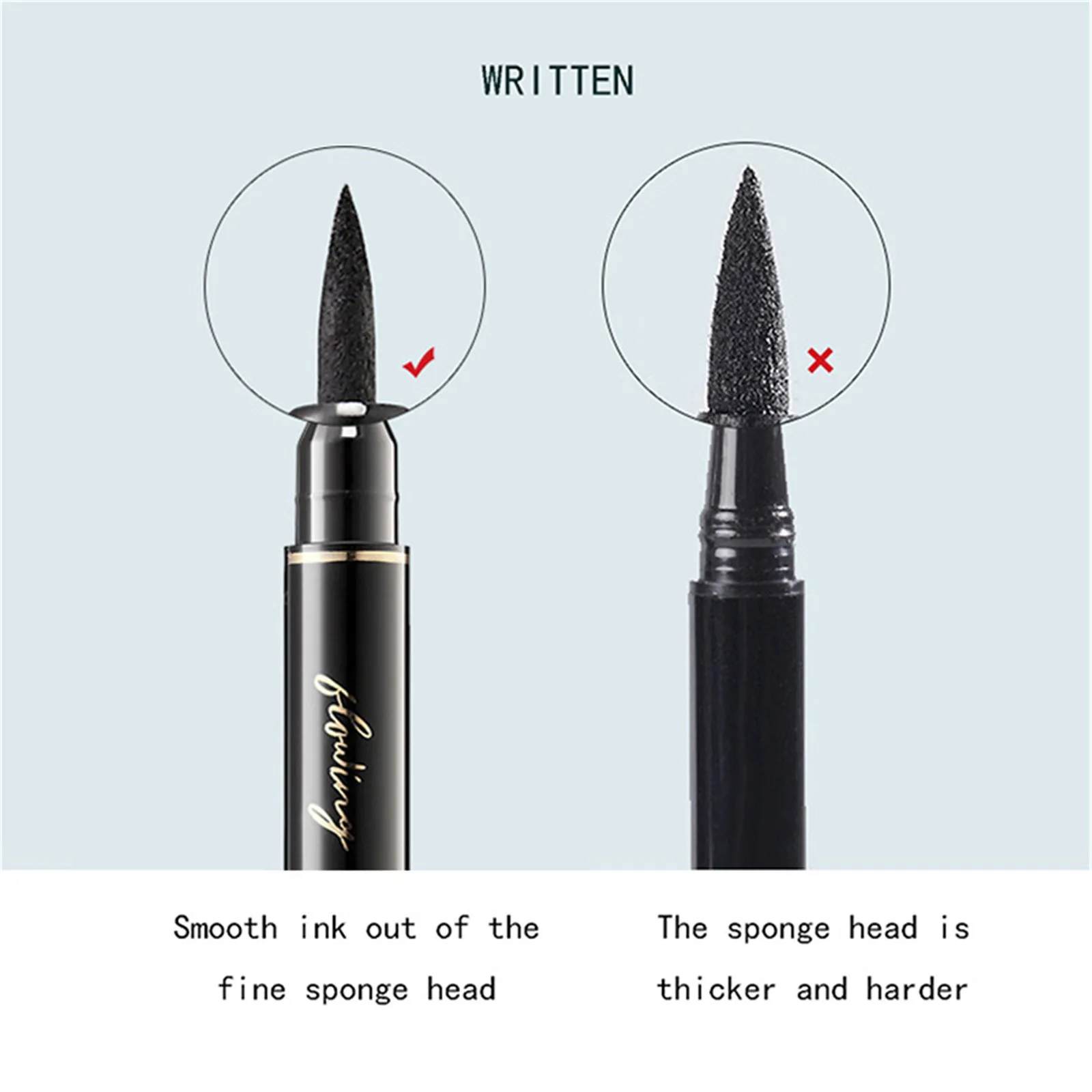 Lápiz Delineador de ojos líquido fácil, resistente al agua, secado rápido, sello negro, lápiz delineador de ojos, maquillaje para mujeres, cosméticos, potenciador de cejas de 1ml