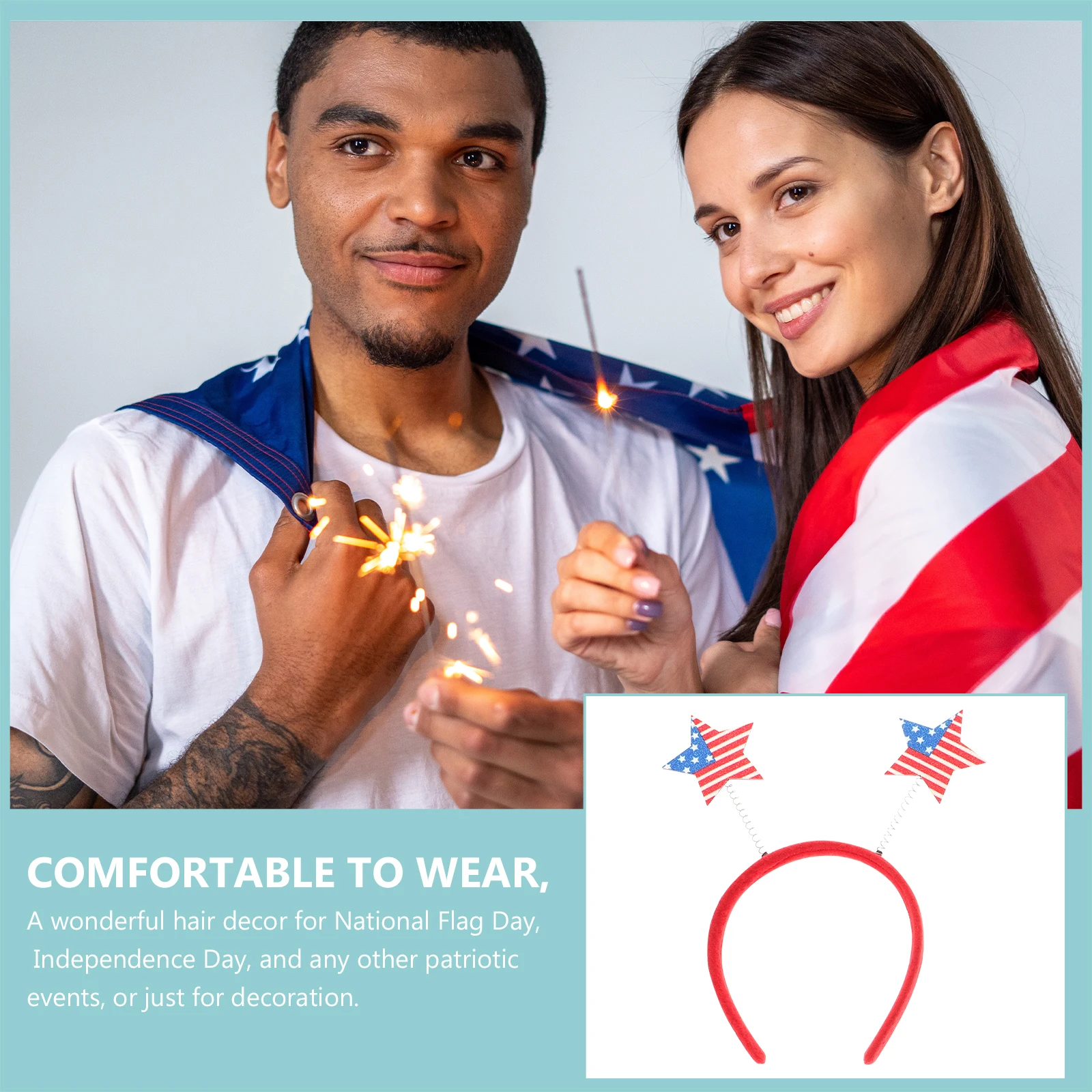 

3pcs Headbands Premium Material Lightweight Comfortable Independence Day Hair Hoops Chic Headdress Accessories Party Supplies
