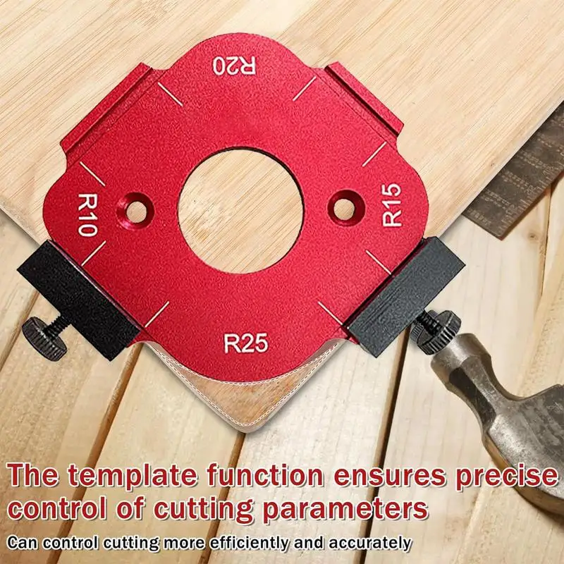 

Router Corner Radius Template Lightweight Fillet Positioning Mold Radius Jig Safe Half Corner Routing With Removable Clamp for