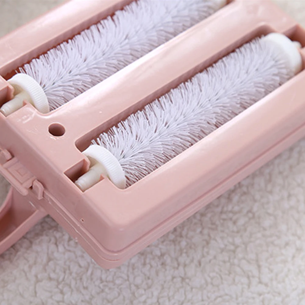 Multi-function Double Roller Handheld Carpet Cleaning Brush Debris Hair Collection Roller Brush Dust Remover Crumb Dirt Sweeper