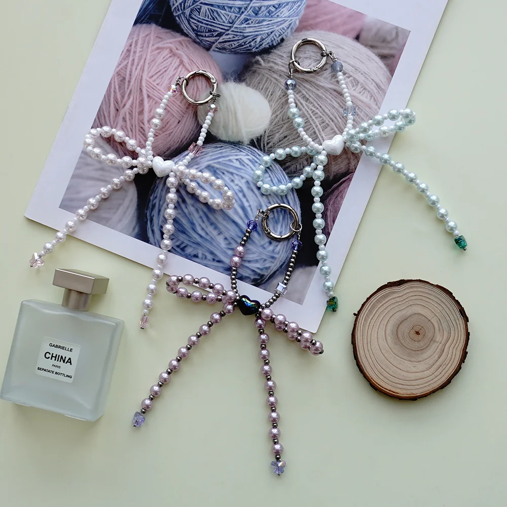 New Minimalist Ins-Style High-End Large Bow Heart-Shaped Butterfly Phone Bag Pendant Keychain