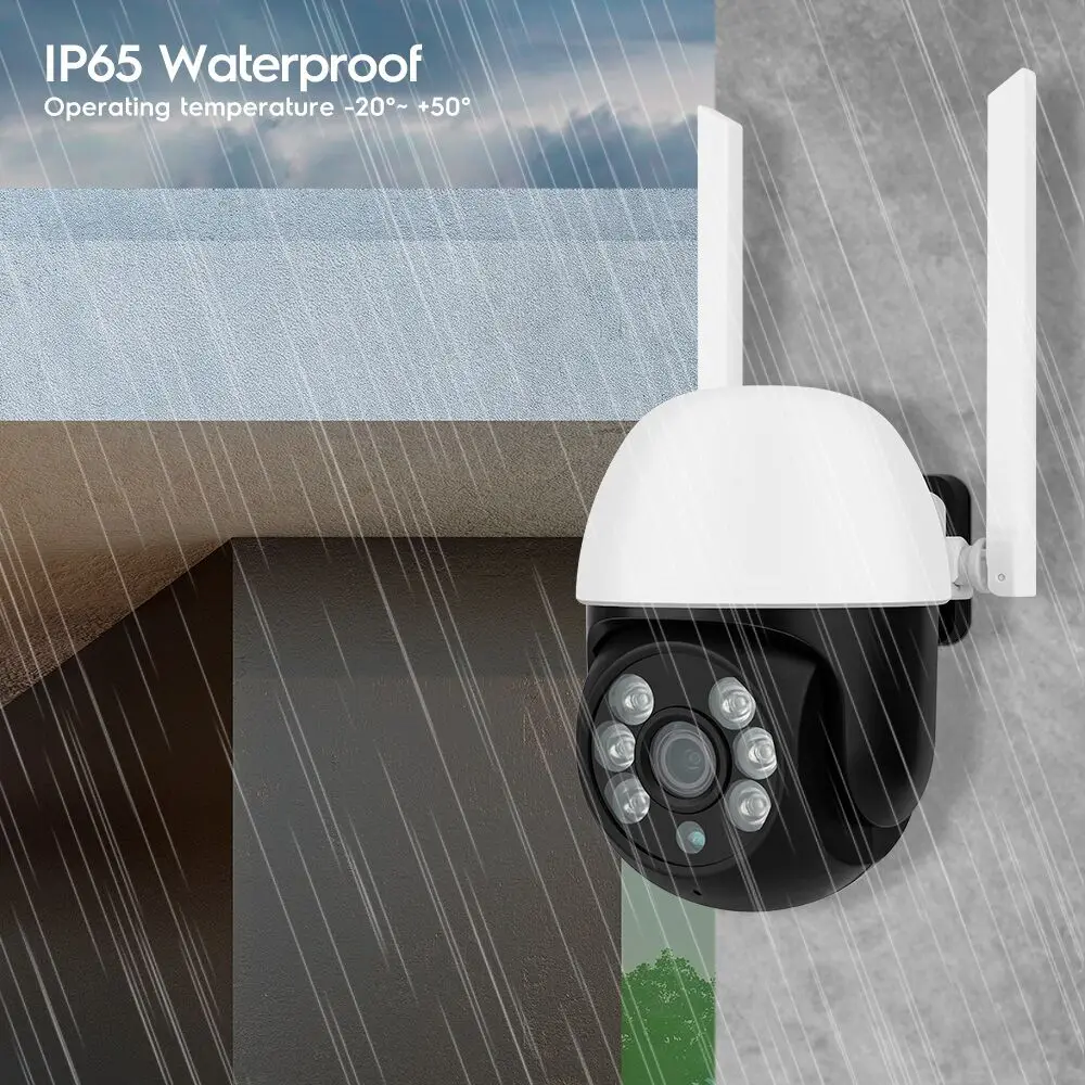 Cámara de vigilancia IP CamHi de 4MP, minicámara de velocidad 1080P, H.265, PTZ, videovigilancia CCTV, seguimiento IA, alarma FTP, Zoom 4X