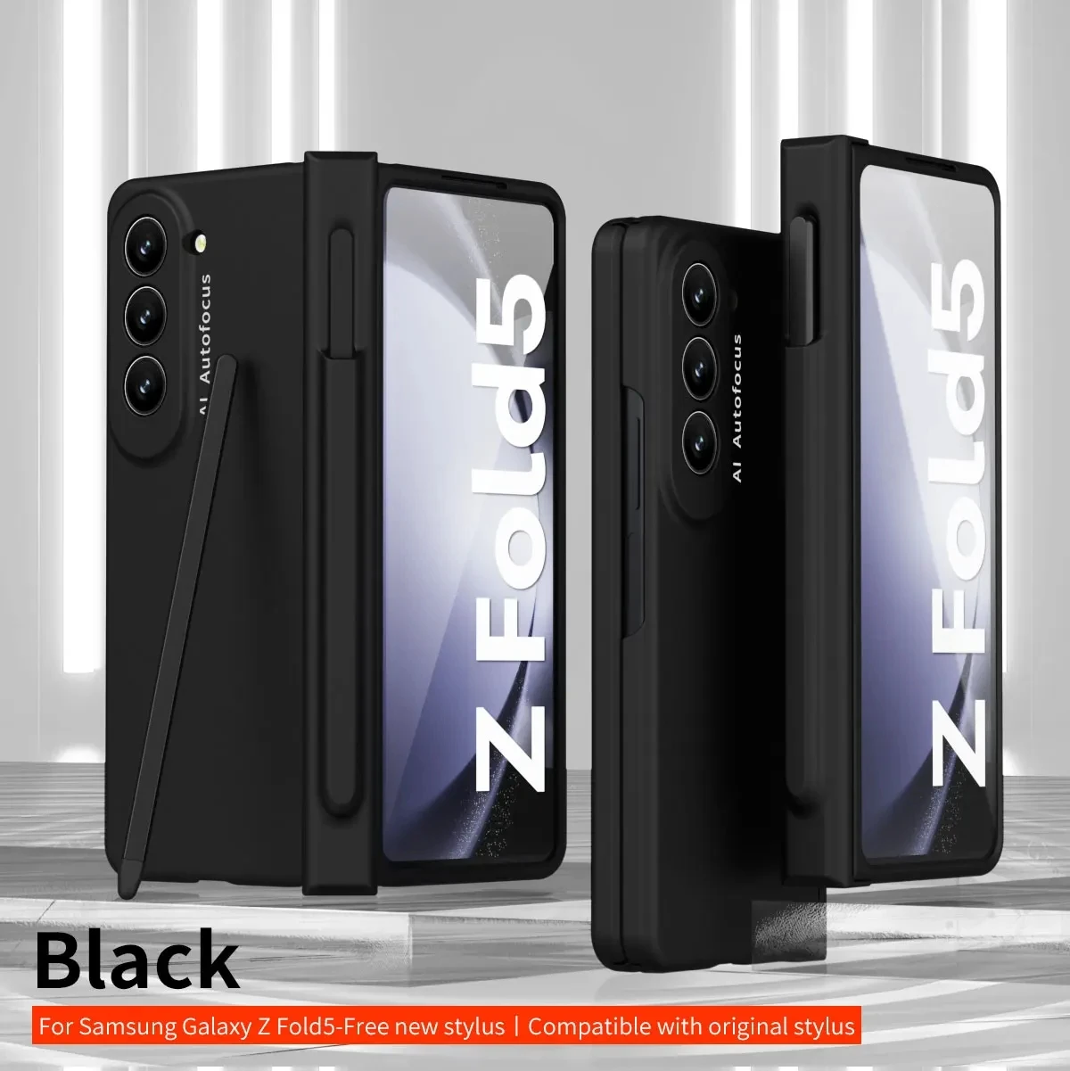 Stylish case film integrated case for Samsung zfold5 4 Skin sensitive mobile phone case with pen folding protective case