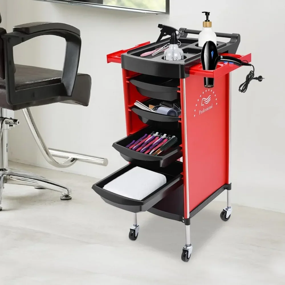 Salon Trolley with Wheels 6-Tier Drawer-Type Multi-Functional Salon Trolley for Hair Stylist Tattoo Beauty