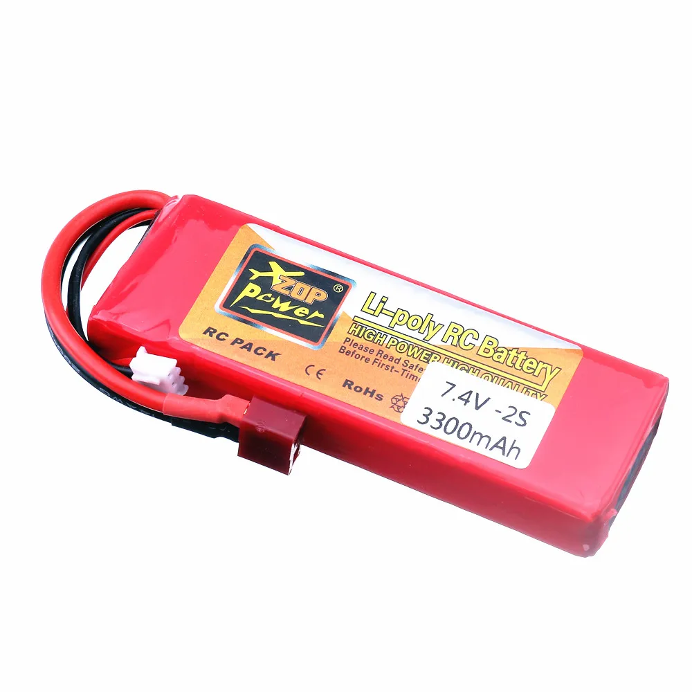 Bateria Lipo 2S 7,4 V 3300 mah Bateria RC z wtyczką T do Wltoys144001144010124016124017124018124019 Części do łodzi RC z dronem