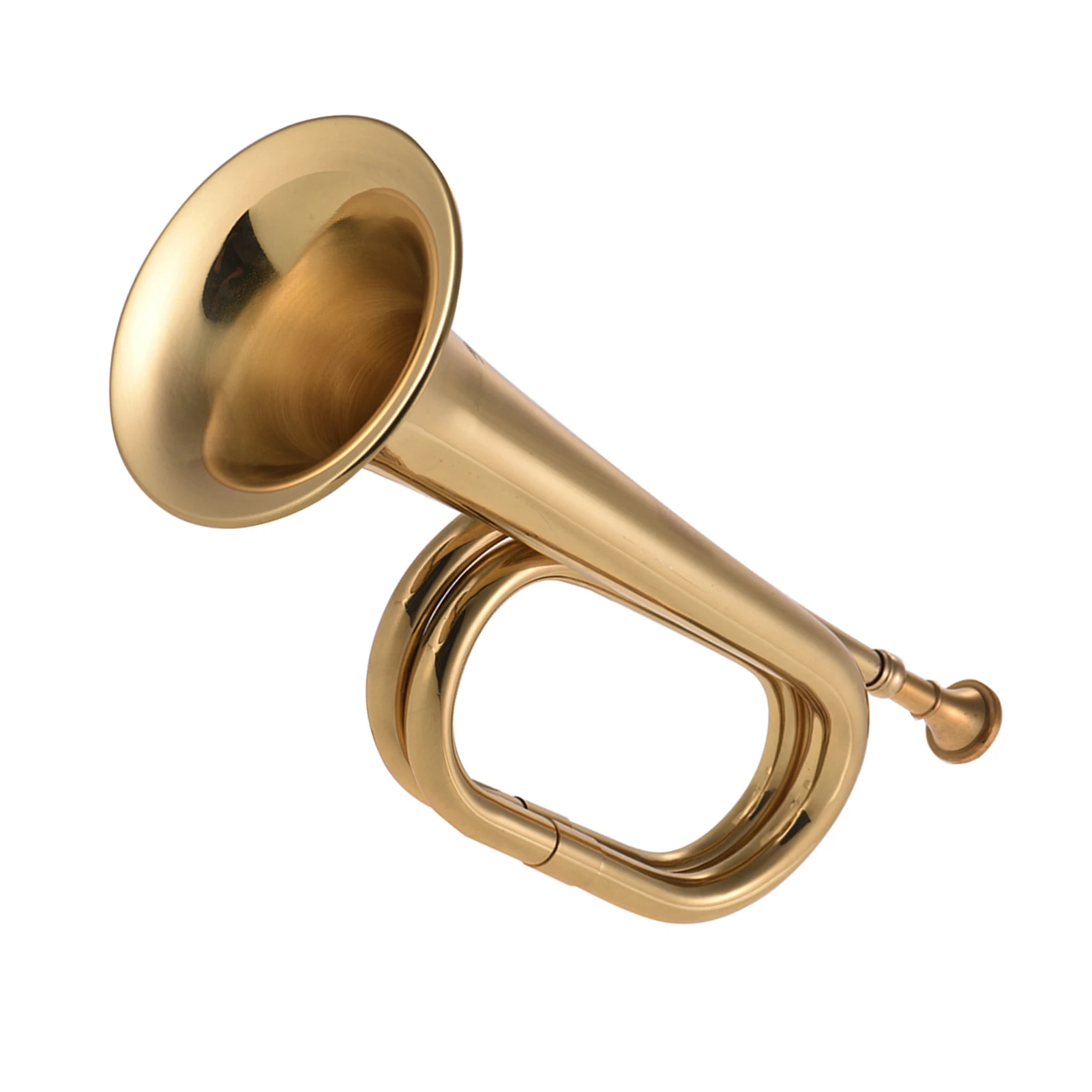 

B Flat Bugle Call Trumpet Brass Cavalry Horn with Mouthpiece for School Band Cavalry Orchestra Beginners Musical Instrument