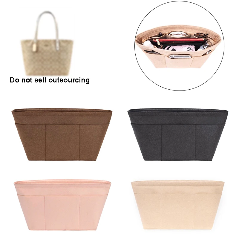 

Felt Cloth Fit Storage Insert Bag Tote Organizer Dumpling Makeup Handbag Linner Storage Inner Bags For City33 Central Womens