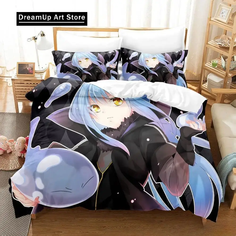 Anime Rimuru Time i got reincarnated as a slime Bedding Set Boys Girls Twin Queen Full Size Duvet Cover Pillowcase Bed Adult