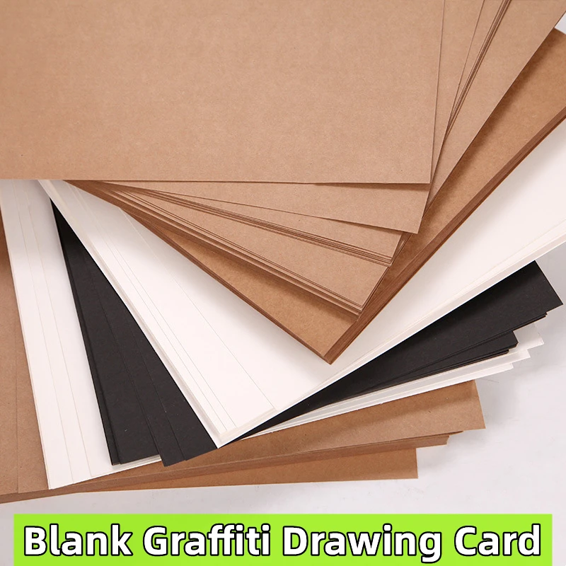 15/30/80 แผ่น 15x10 ซม.กระดาษคราฟท์เปล่ามือสีการ์ดสองด้าน Word Card นักเรียนข้อความของขวัญการ์ดอวยพรกระดาษ