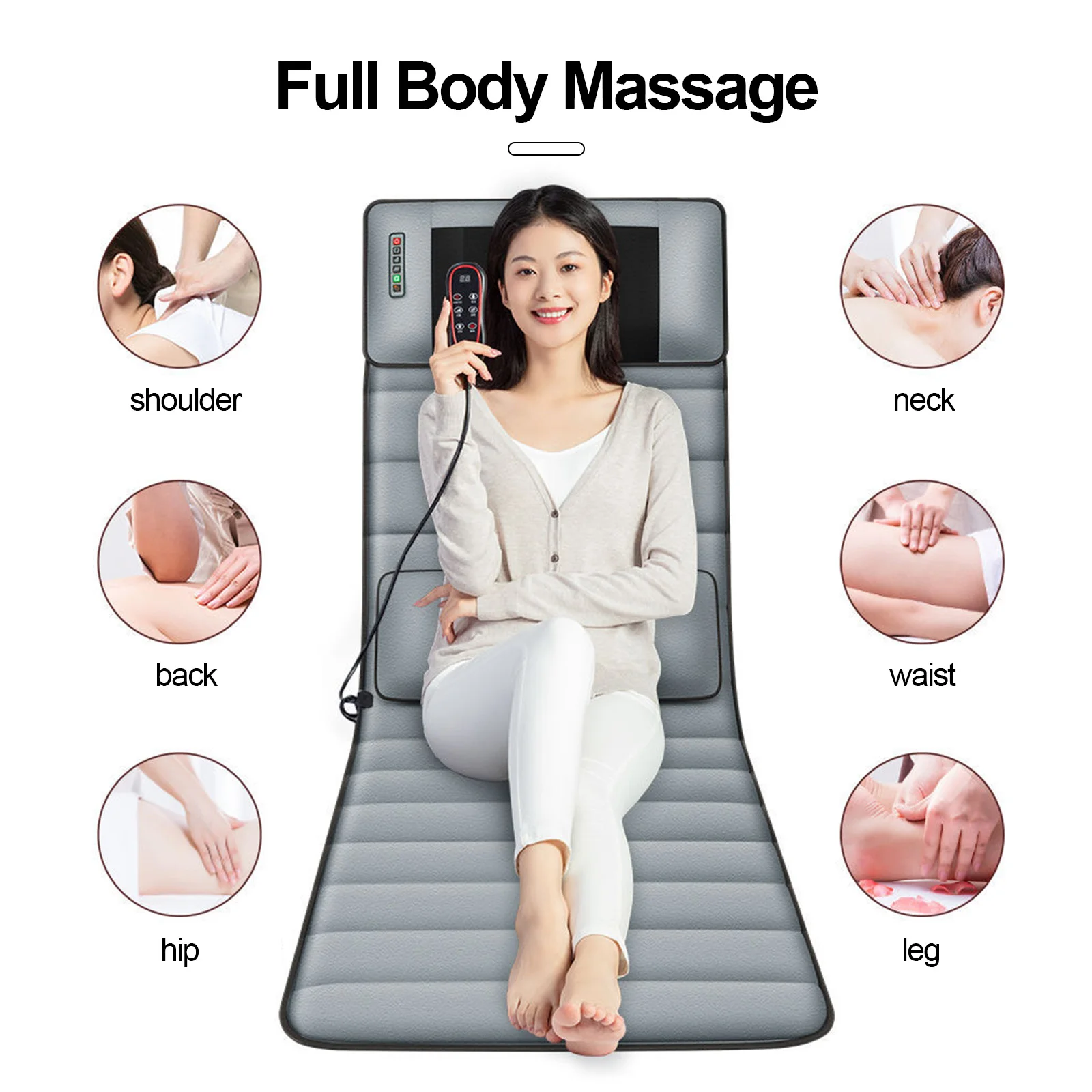 Heating Pad for Sitting Sleeping Lying Electric Mat Massage Mattress Pad Full Body Massager Cushion Neck Back Waist Pain Relief