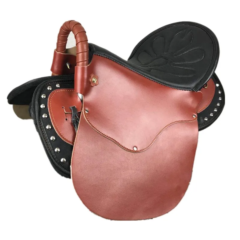 Pony Horse Riding Equipment Full Set Of Saddle Accessories Cow Leather New Big Horse Tourist Saddle