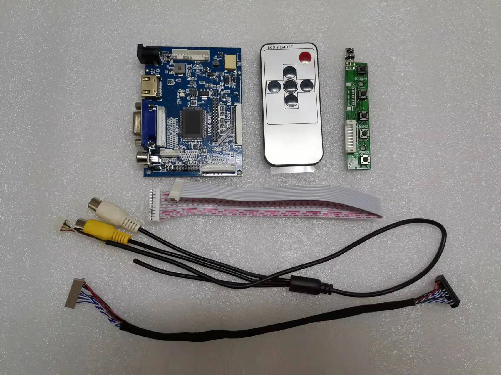 Áudio + hdmi vga 2av 60pin 800*480 display lcd driver board controlador kit para painel hsd070idw1 d00