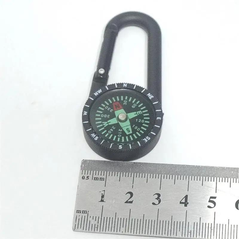 3PCS Carabiner Split Ring Waist Buckle Compass Aluminum Alloy Thermometer Outdoor Supplies Mountaineering Buckle Portable