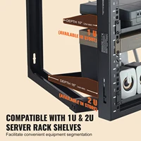 SucceBuy 9U Wall Mount Rack 150lbs Max Load Capacity Open Frame Server Network Rack with Cage Nuts Screw for Server IT Equipment 6